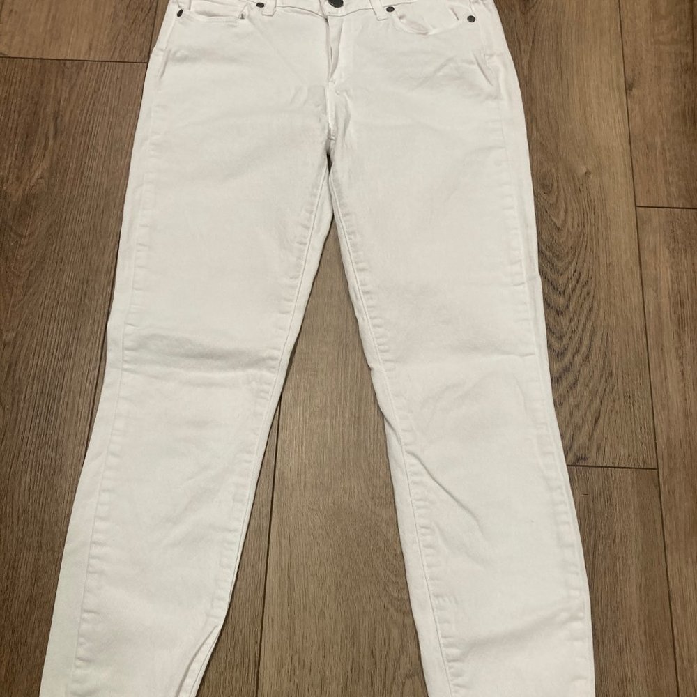 Paige Verdugo Crop Optic White Jeans Women Size 27